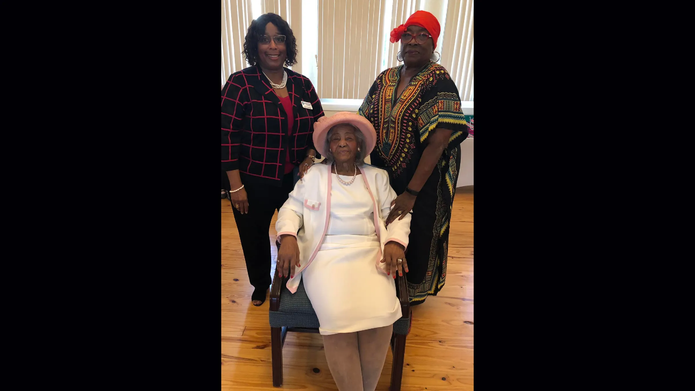 Jewel Collins sitting in chair